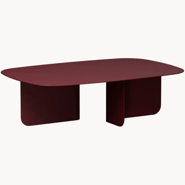 Metallbude Handgemaakte salontafel Livia Wijnrood