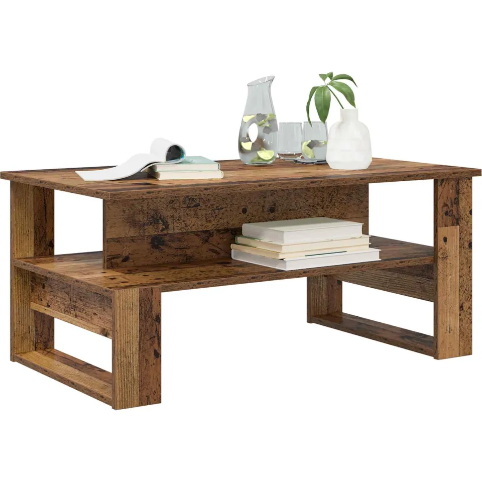 vidaXL Salontafel Oudhout 90 x 50 x 40 cm Bewerkt hout Bruin