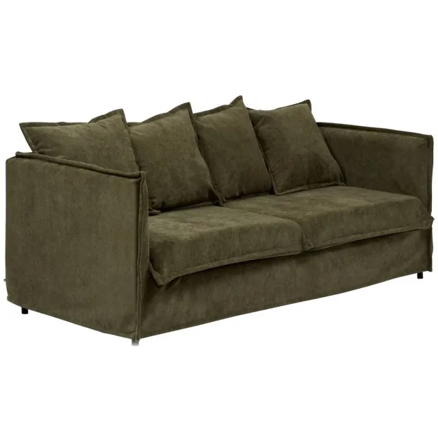 Atmosphera Créateur d'intérieur® Odile 3-zitsbank, groen Vert cedre
