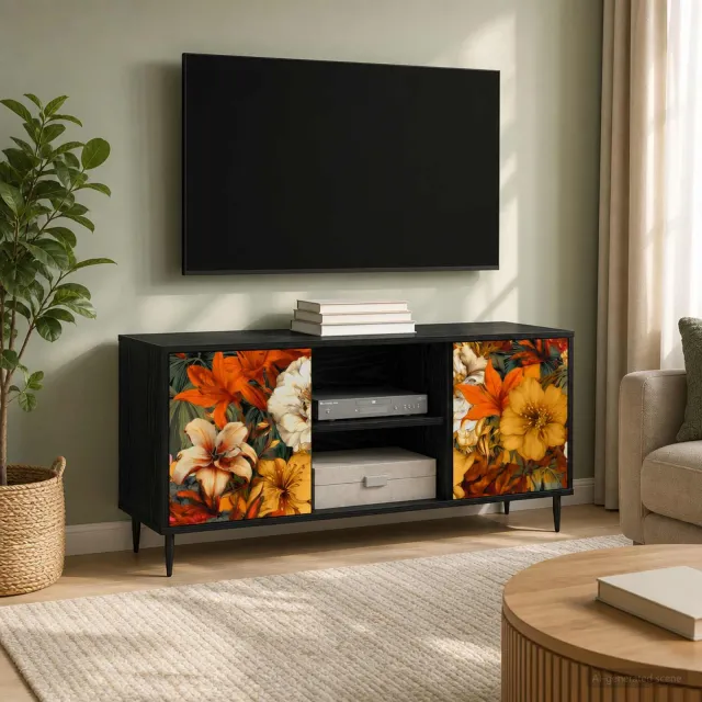 vidaXL Tv-meubel GENNEP 102 x 33 x 51 cm Zwart eiken Bewerkt hout, foto 2