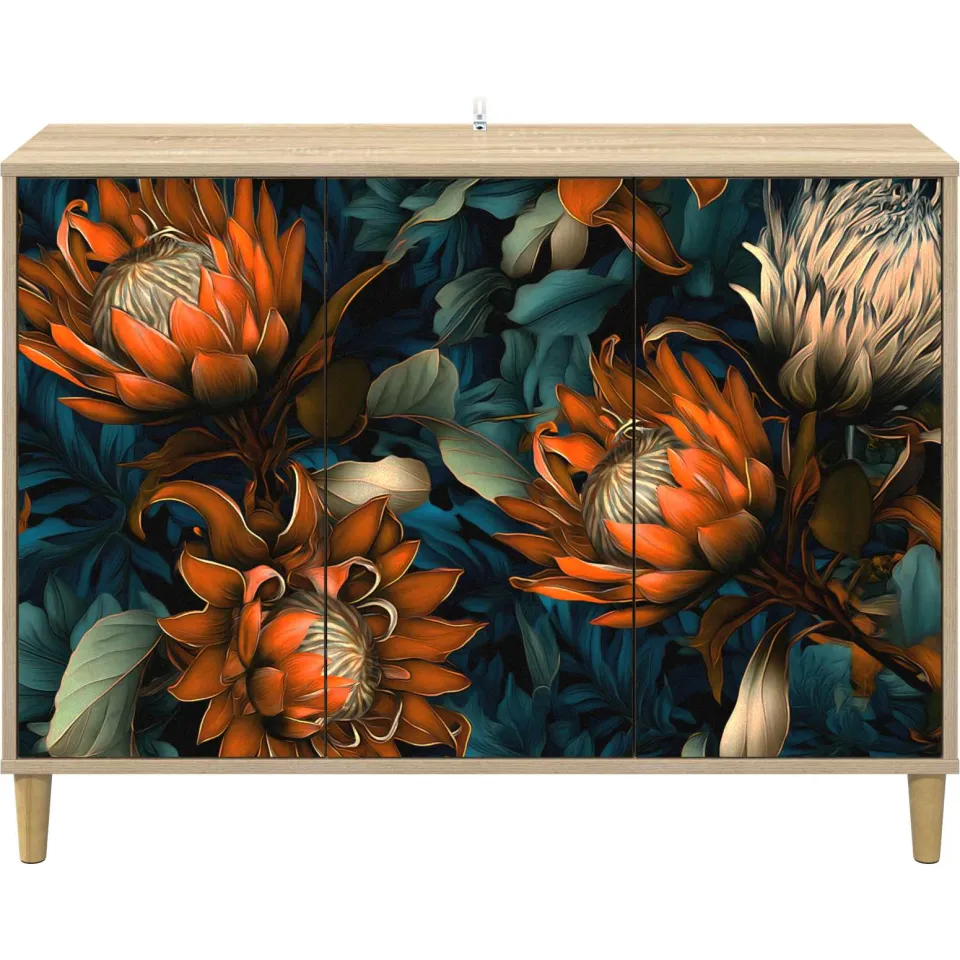 vidaXL Dressoir LOCHEM Sonoma 102 x 33 x 75 cm Bewerkt hout bruin, foto 4