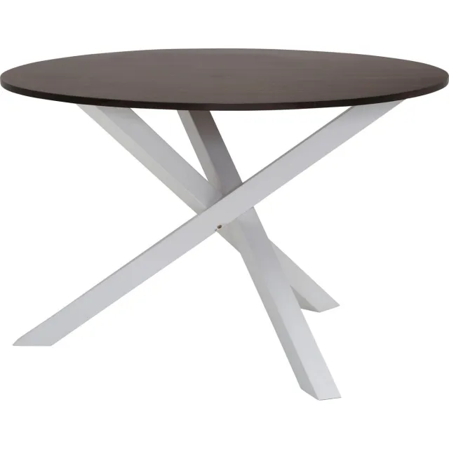 Notio Living Bristol-Eettafel Rond - 120 cm - Bruin Eikenlook Wit