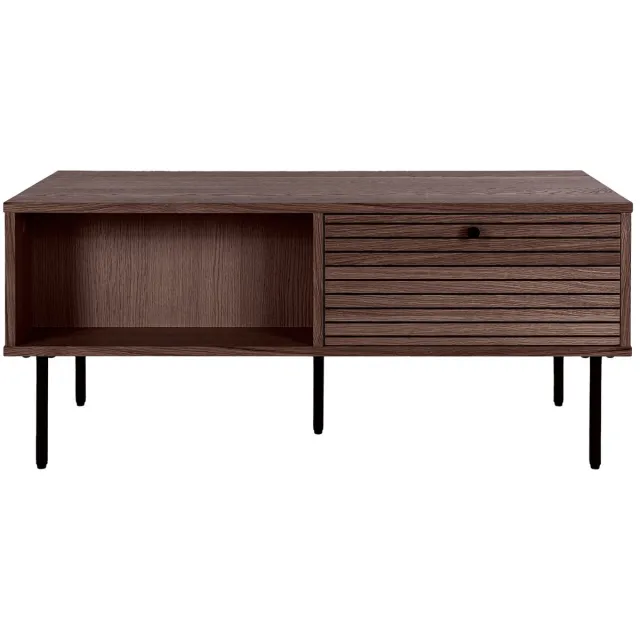 House Nordic Salontafel Kyoto 2 Lades Eikenfineer Smoked 50x100x45cm