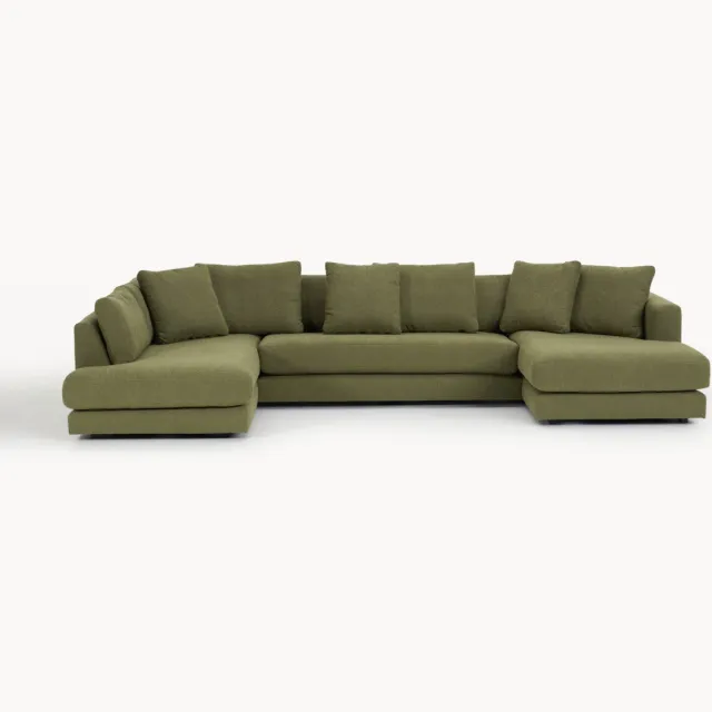 Westwing Collection XL bouclé bank Tribeca groen