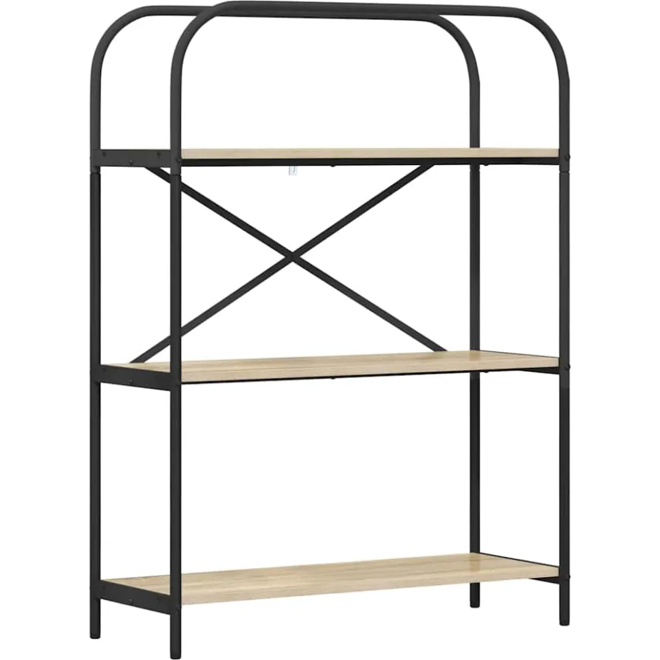 vidaXL Boekenkast 3-laags 80 x 30 x 109 cm Bewerkt hout Sonoma Eiken Bruin