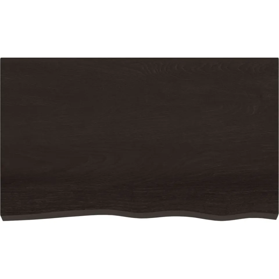 vidaXL Tafelblad 100x60x(2-4)cm behandeld eikenhout donkerbruin