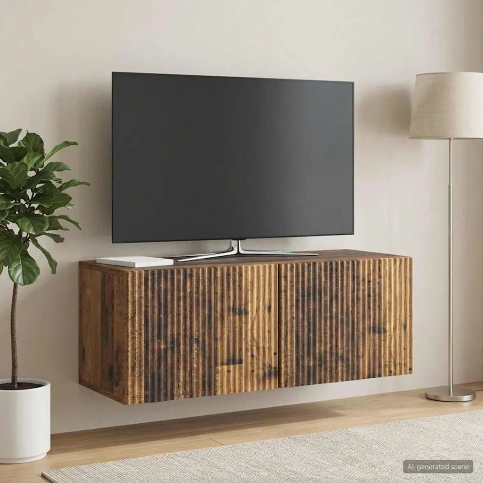 vidaXL Wandbeugel TV-kast 78,5 x 31 x 30 cm Oud hout Bewerkt hout bruin, foto 4