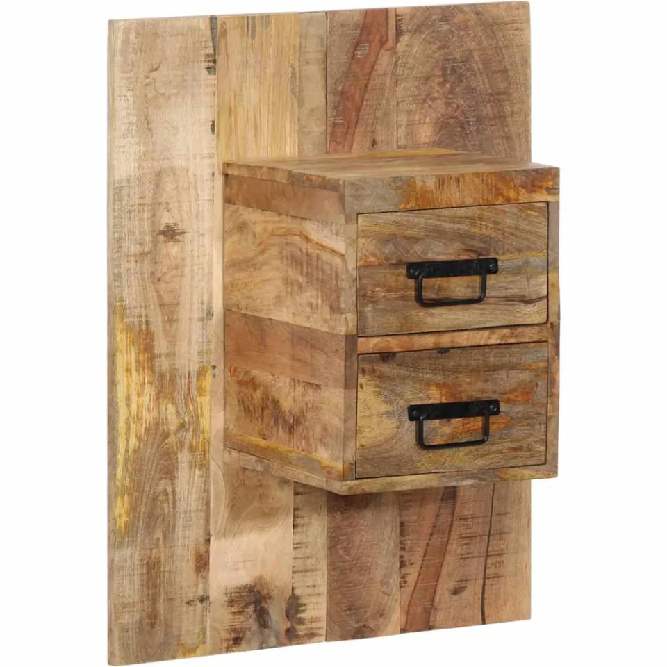 vidaXL Nachtkastje 60x32x80 cm massief ruw mangohout bruin, foto 3