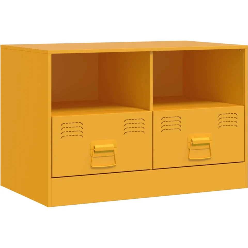 vidaXL Tv-meubel 67x39x44 cm staal mosterdgeel