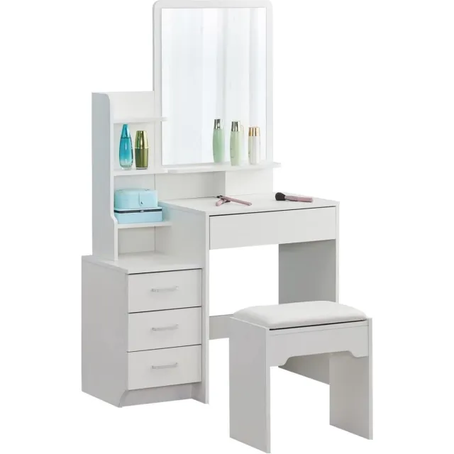 Thuys Luxe Kaptafel – Voor Vrouwen & Meisjes – Make Up Tafel – Met Verlichting en Spiegel – Inclusief Kruk – Stijlvol & Functioneel – Wit