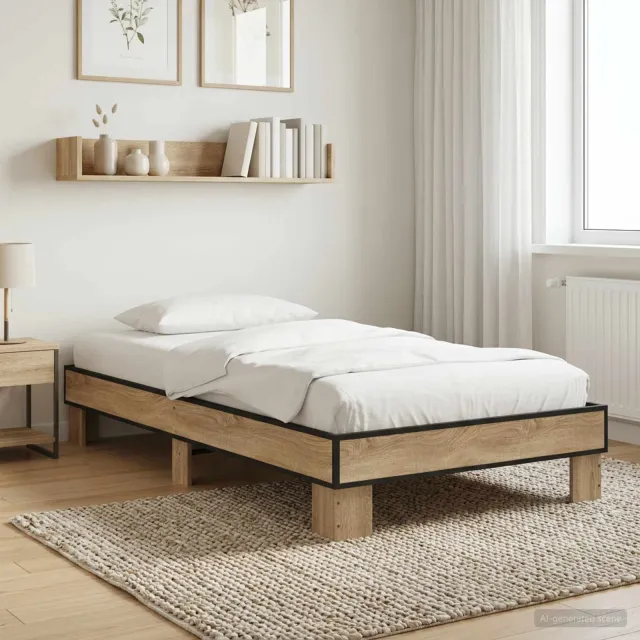 vidaXL Bedframe Sonoma Eiken 80 x 200 cm Bewerkt hout Bruin