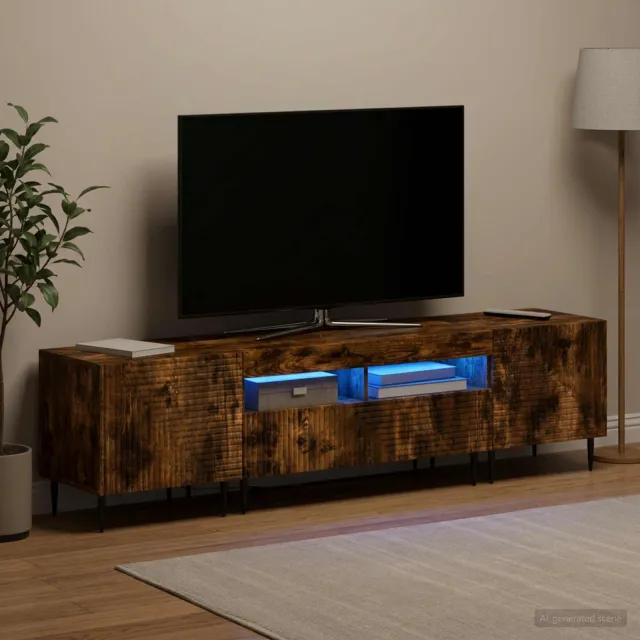 vidaXL 3-delige LED TV-kast Gerookt eiken Bewerkt hout, foto 2