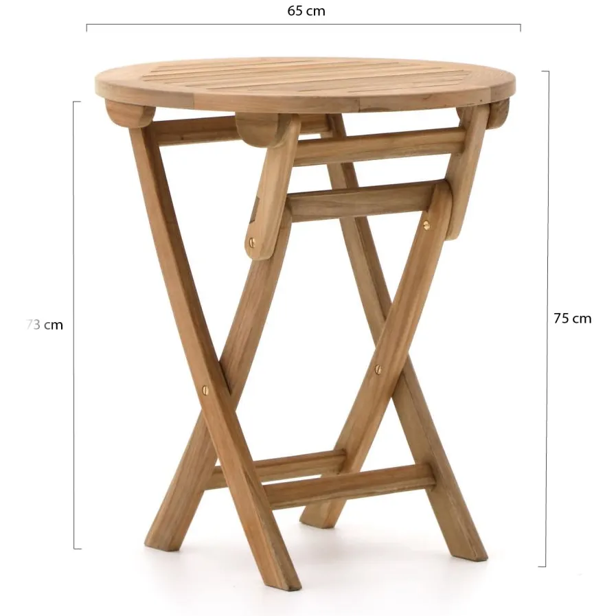 Bellagio tuinmeubelen Sunyard Preston klaptafel ø 65cm (h:75cm) bruin, foto 2