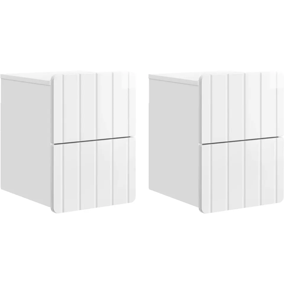 vidaXL Wandbeugel Bedkast 2 st Hoogglans Wit 33 x 34,5 x 43 cm, foto 3