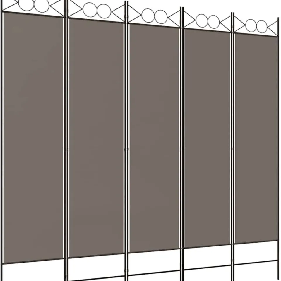 vidaXL Kamerscherm met 5 panelen 300x200 cm stof antracietkleurig, foto 3