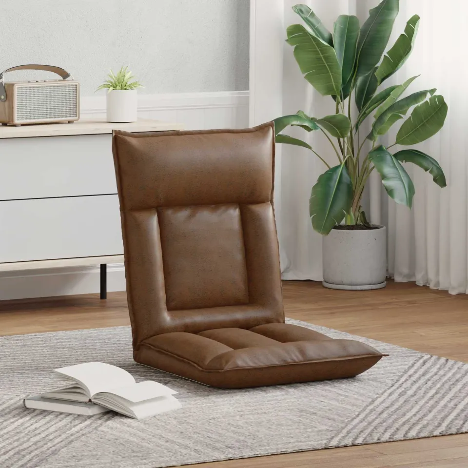 vidaXL Verstelbare vlo stoelen Bruin Stof, foto 3
