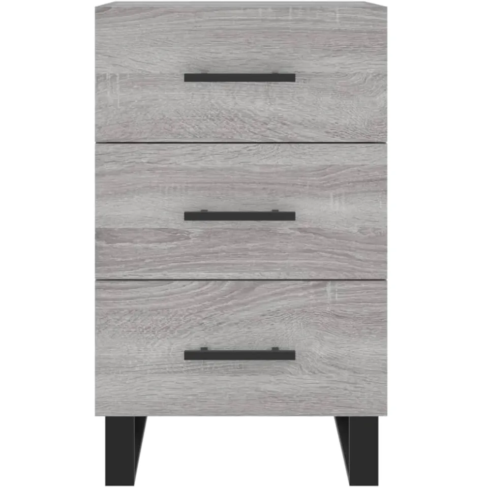vidaXL Nachtkastje 40x40x66 cm bewerkt hout grijs sonoma eiken