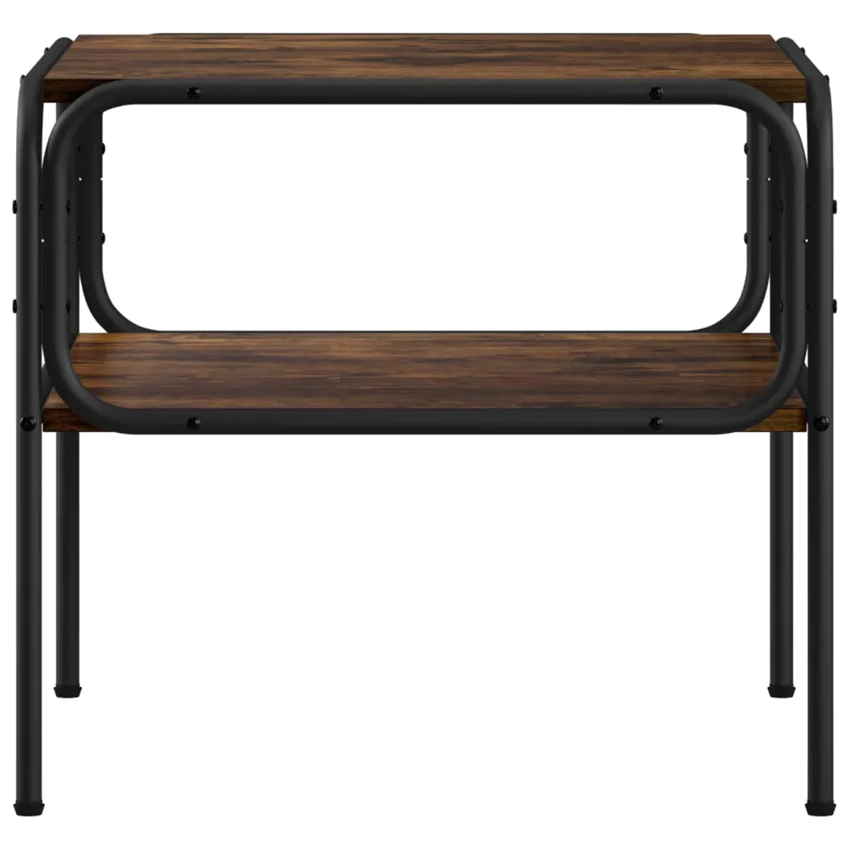 vidaXL Bijzettafel Gerookt eiken 100 x 50 x 46 cm Bewerkt hout Bruin