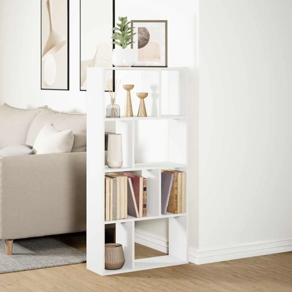 vidaXL Boekenkast Wit 60x20x120,5 cm Bewerkt Hout, foto 4