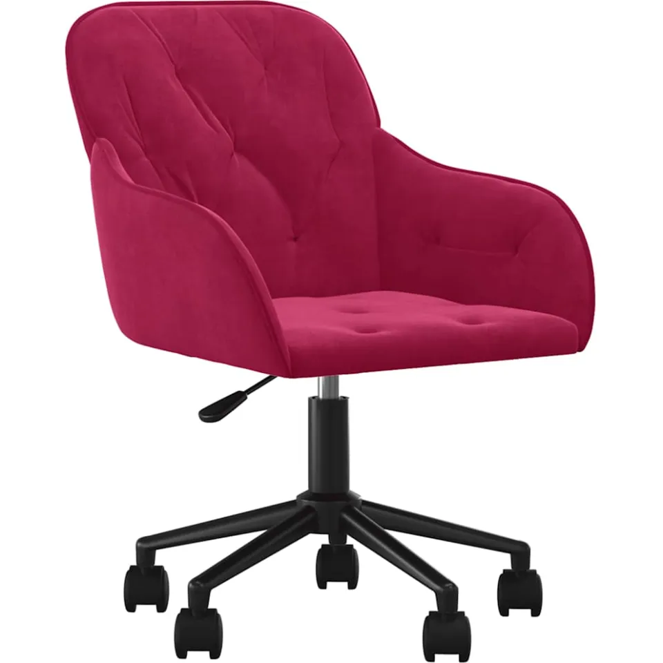 vidaXL Eetkamerstoelen draaibaar 2 st fluweel wijnrood