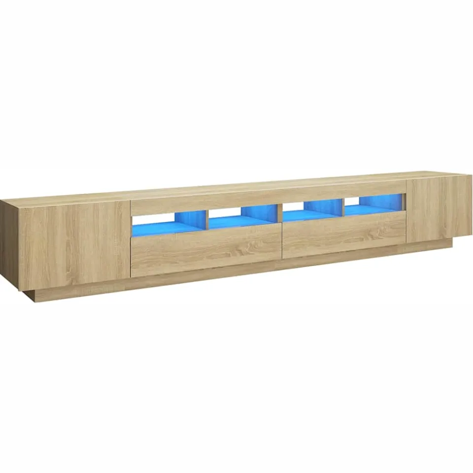 vidaXL Tv-meubel met LED-verlichting 260x35x40 cm sonoma eikenkleurig Bruin