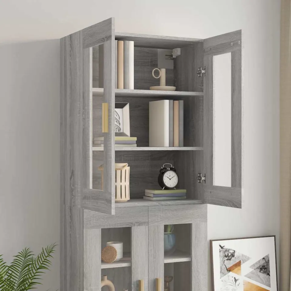 vidaXL Bovenkast 69,5x34x90 cm grijs sonoma eikenkleurig, foto 3