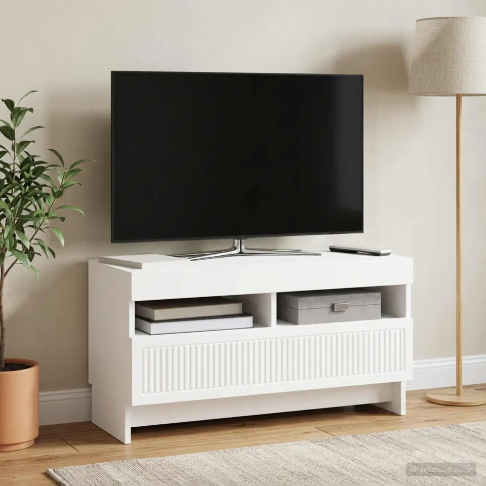 vidaXL LED tv-meubel EDE 81 x 35 x 43 cm Wit, foto 4