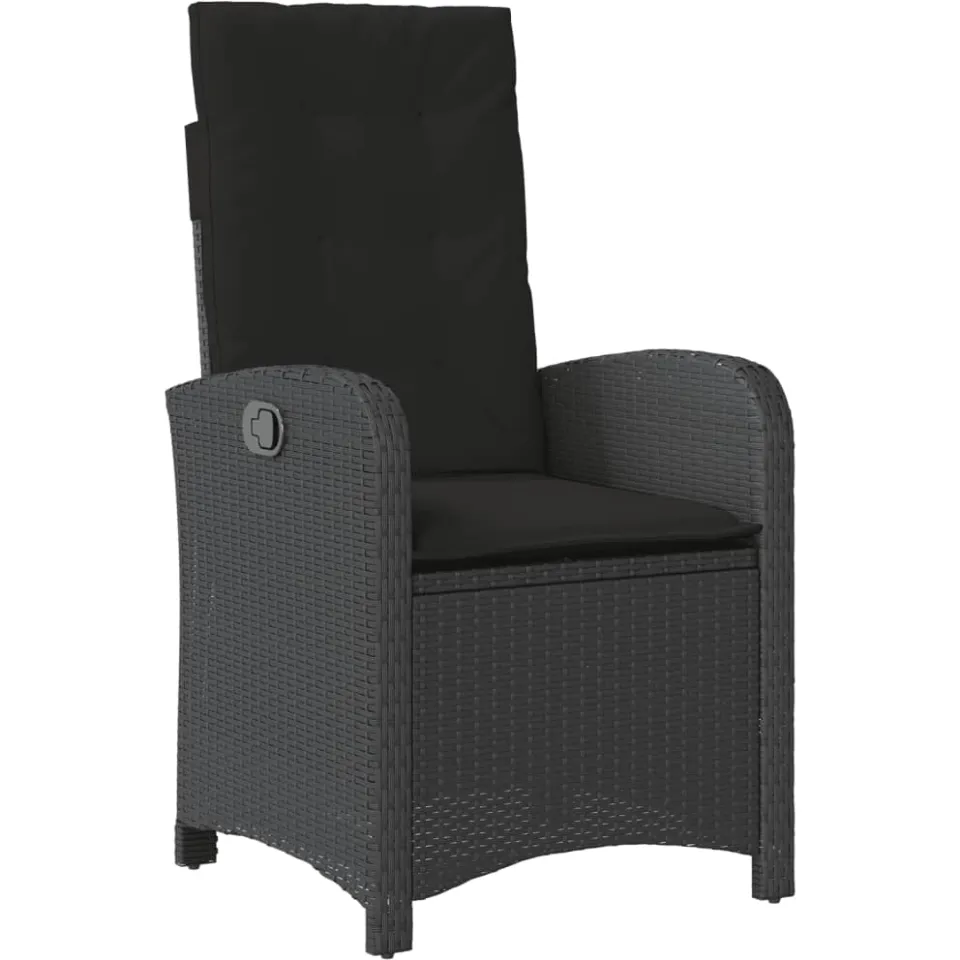 vidaXL 9-delige Tuinset poly rattan zwart