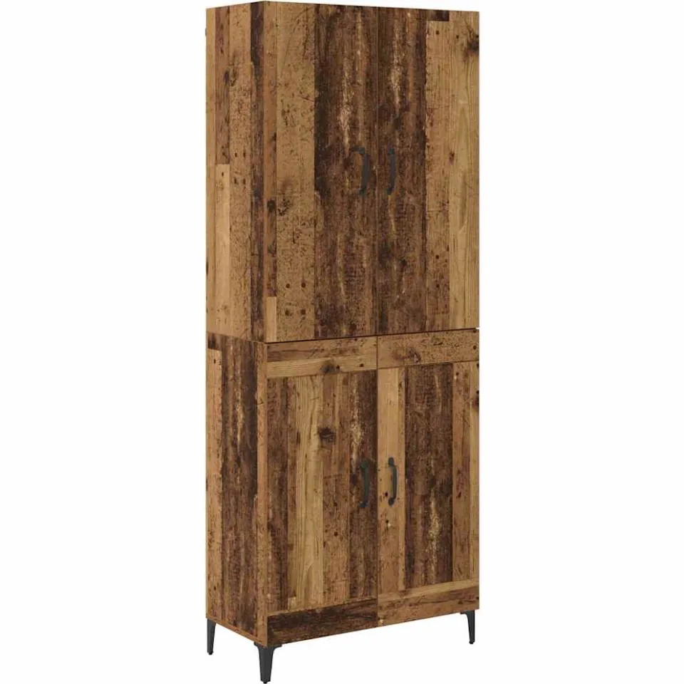 vidaXL Highboard Oud Hout 69,5 x 34 x 180 cm Bewerkt hout bruin, foto 3