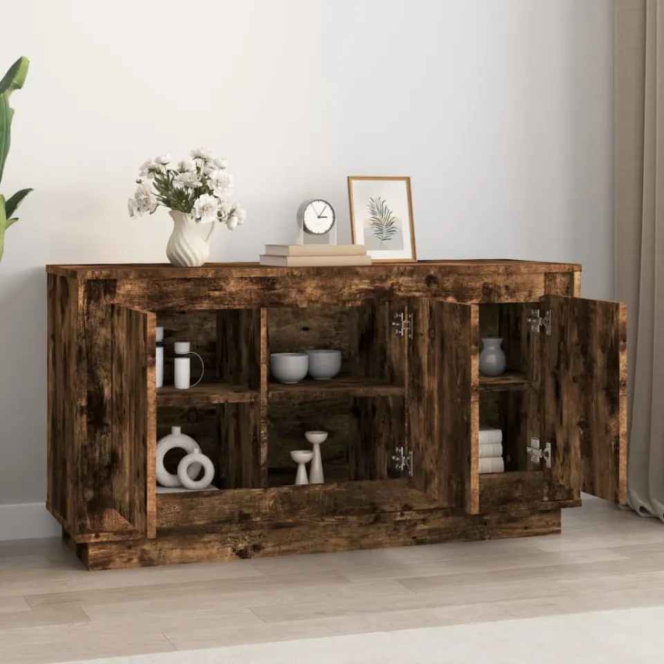 vidaXL Dressoir 102x35x55 cm bewerkt hout gerookt eikenkleurig, foto 3