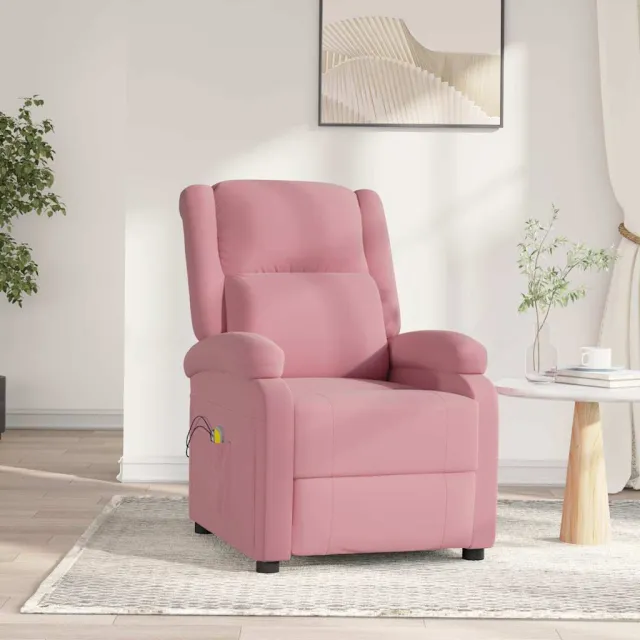 vidaXL Massagestoel elektrisch fluweel roze, foto 2