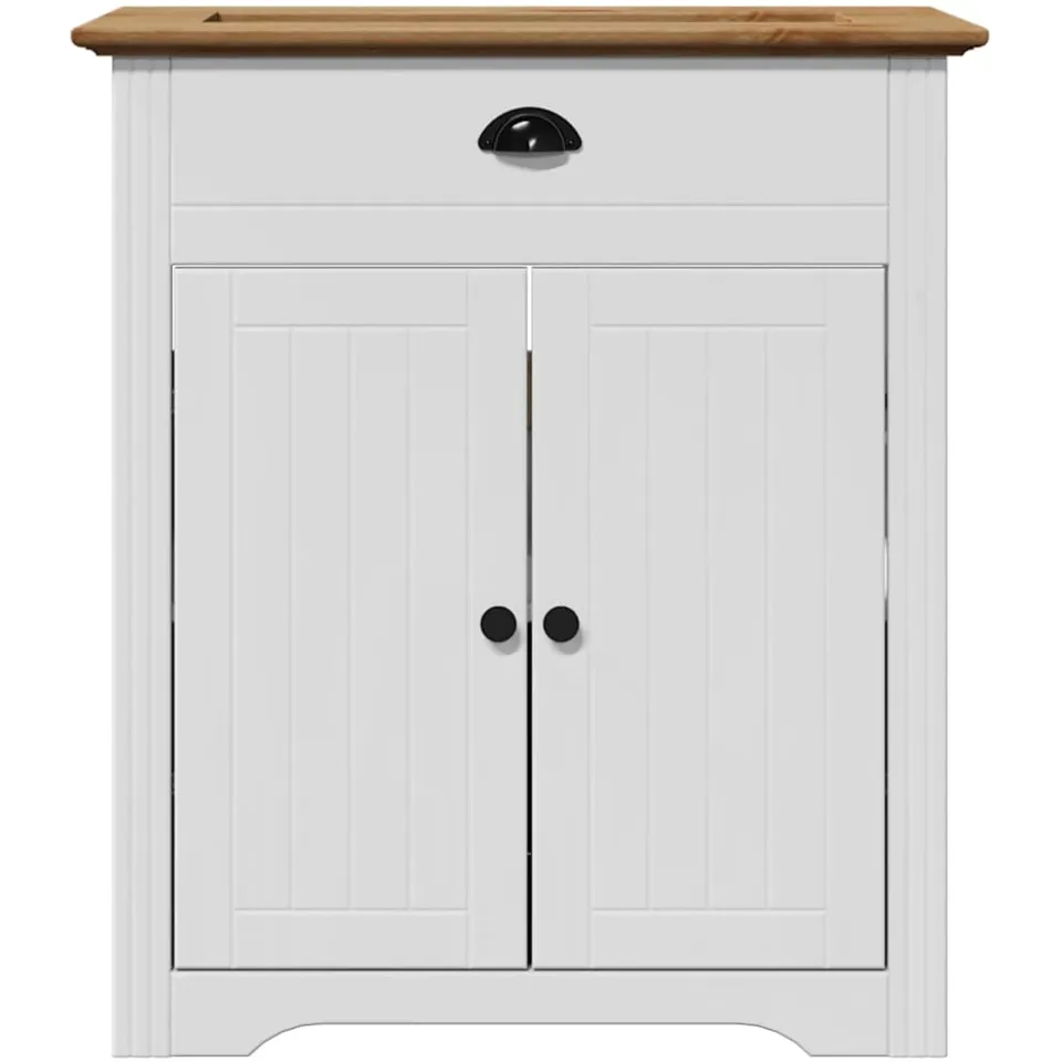 vidaXL Wastafelkast BODO 70x35x80 cm wit en bruin, foto 4