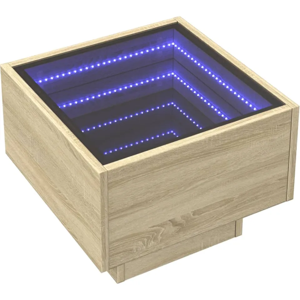 vidaXL Nachtkastje met Infinity LED 40x40x30 cm sonoma eikenkleurig, foto 4