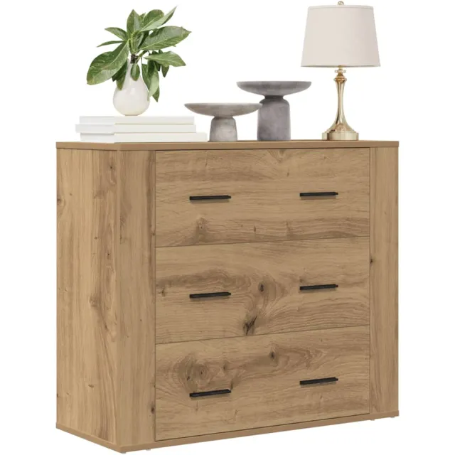 vidaXL Dressoir 80x33x70 cm bewerkt hout artisanaal eikenkleurig Bruin