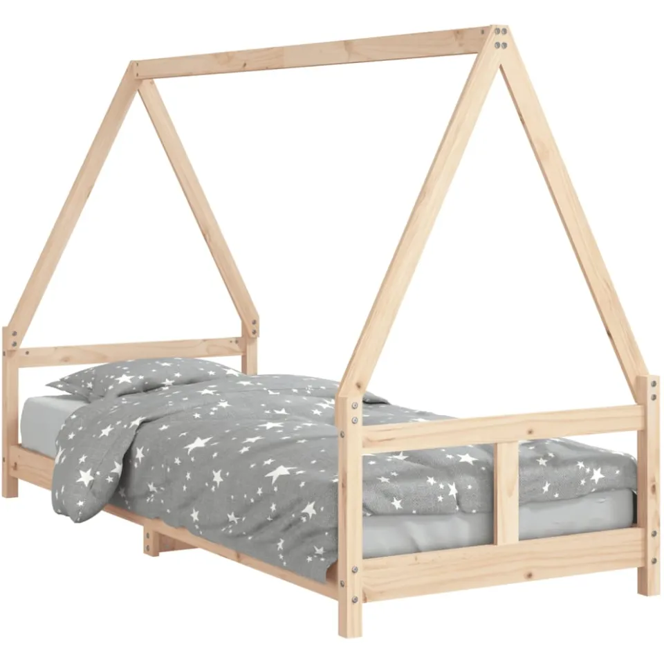 vidaXL Kinderbedframe 80x200 cm massief grenenhout bruin, foto 3