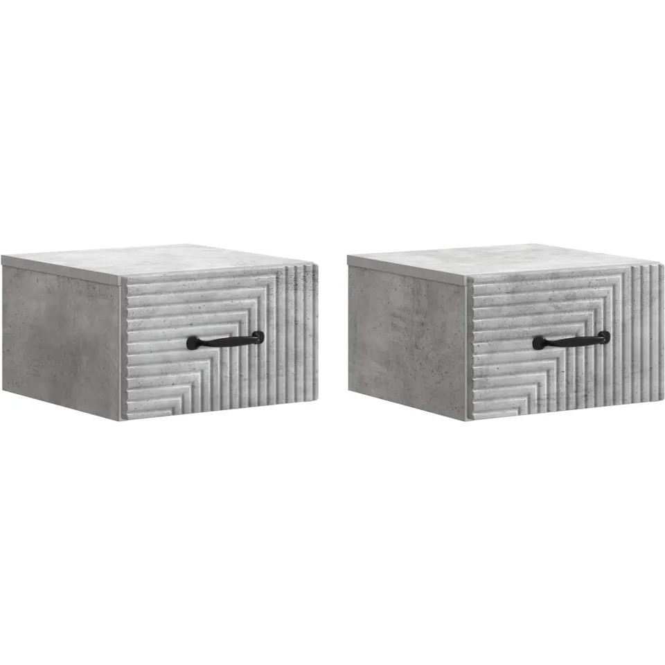 vidaXL Wandbeugel Bedkast 2 st Betongrijs 34,5 x 33 x 20 cm grijs, foto 3