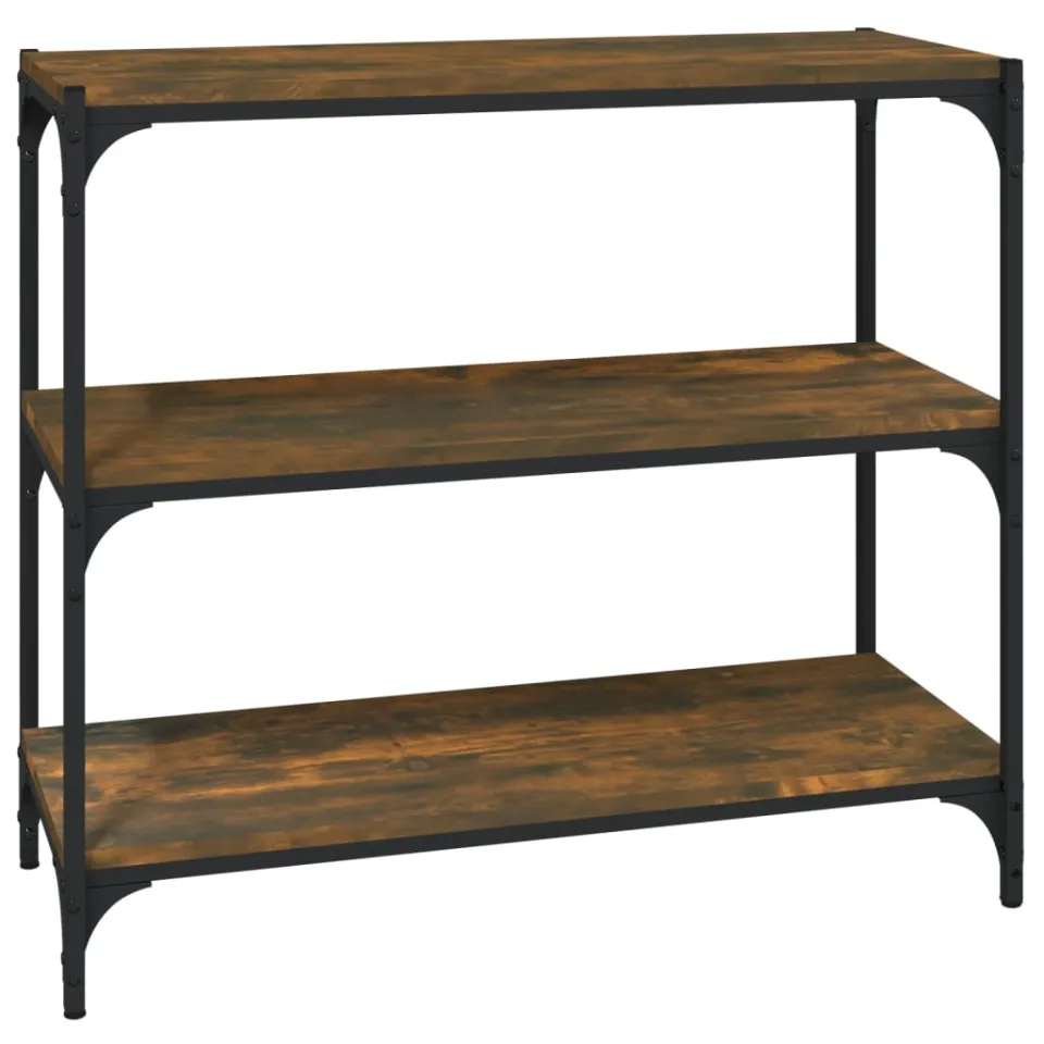 vidaXL Boekenkast 80x33x70,5 cm hout en staal gerookt eikenkleur Bruin