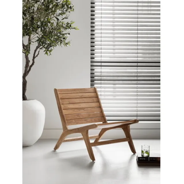 Must Living Lily fauteuil teakhout - 75 × 75 × 85 cm Naturel
