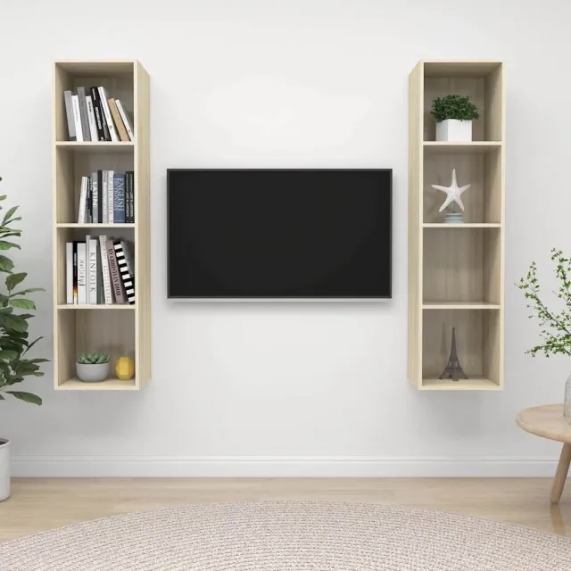vidaXL Tv-wandmeubelen 2 st bewerkt hout sonoma eikenkleurig, foto 2