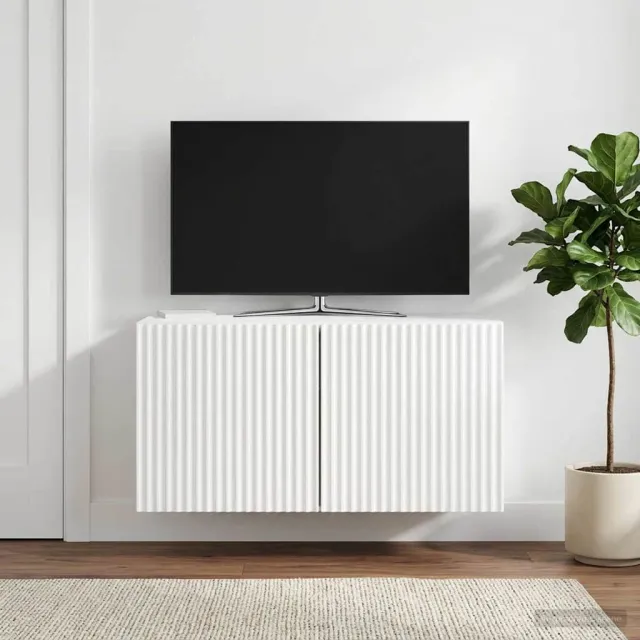 vidaXL Wandbeugel TV-kast 59,5 x 31 x 30 cm Hoogglans Wit Bewerkt hout