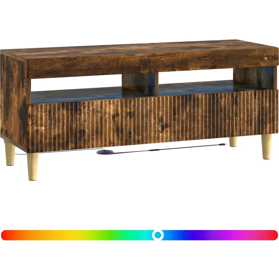 vidaXL LED tv-meubel ARNHEM 100 x 35 x 43 cm Gerookt eiken, foto 2