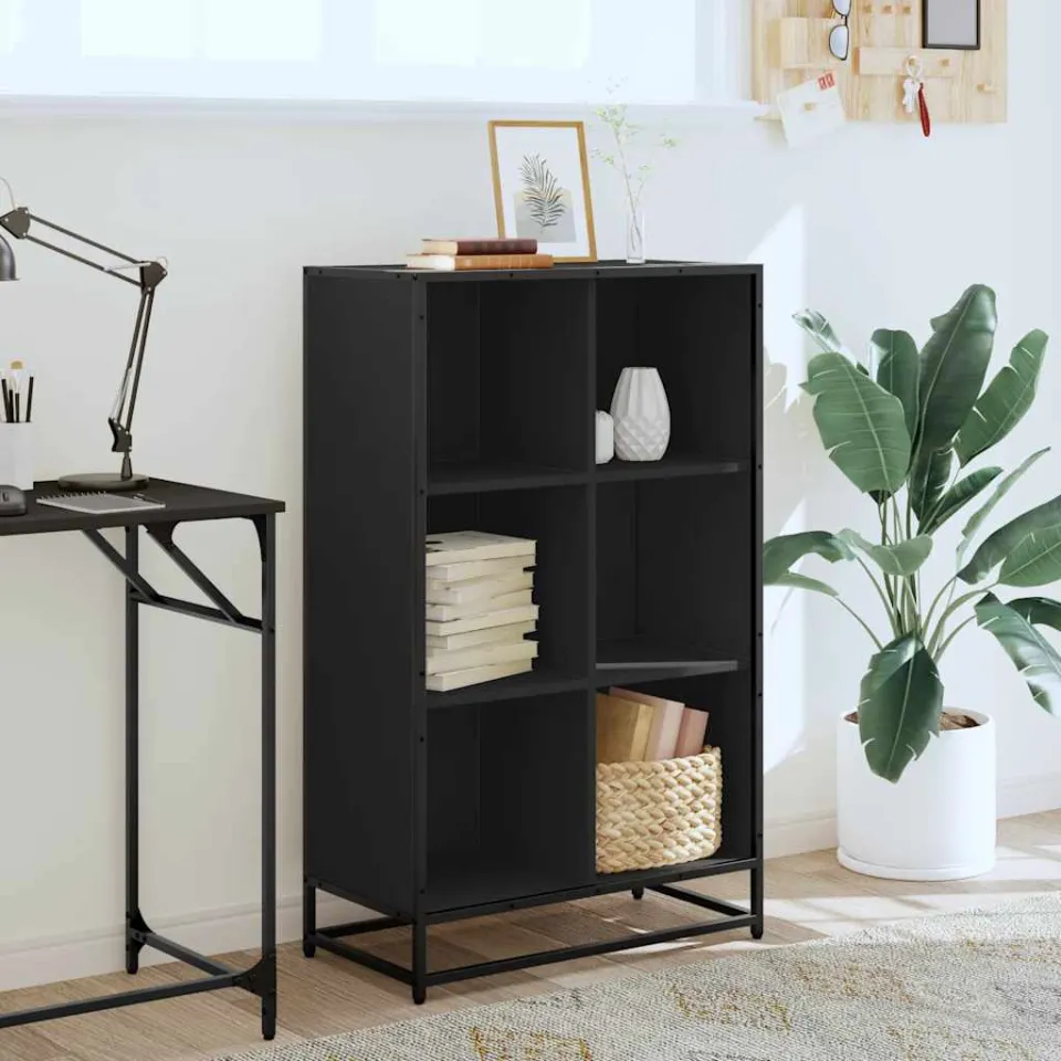 vidaXL Boekenkast 65,5x33x107,5 cm bewerkt hout zwart, foto 2