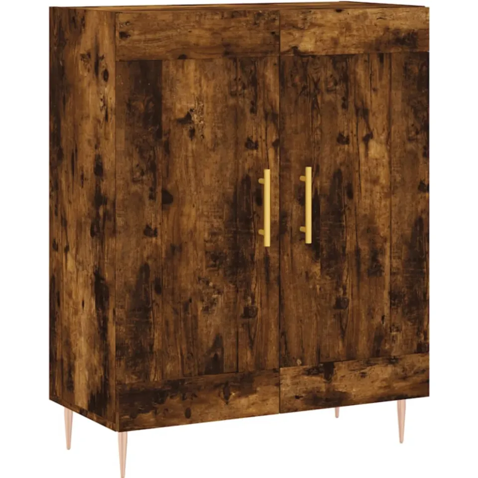 vidaXL Dressoir 69,5x34x90 cm bewerkt hout gerookt eikenkleurig, foto 3