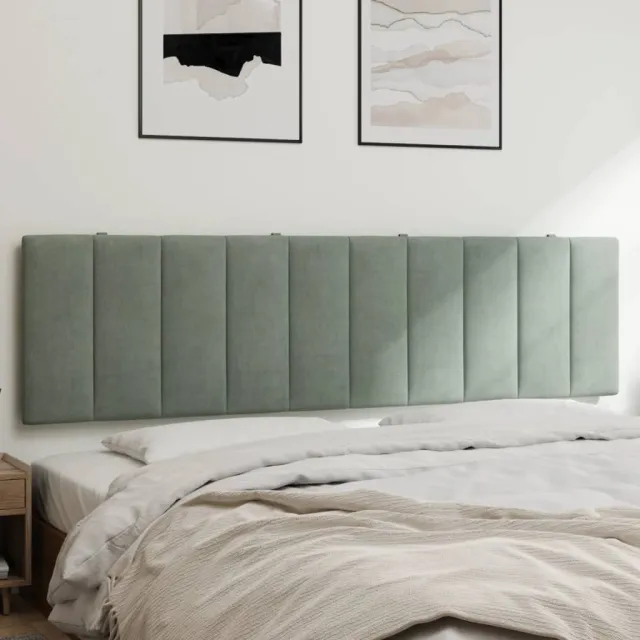vidaXL Hoofdbordkussen "Hanko" 180 cm fluweel lichtgrijs