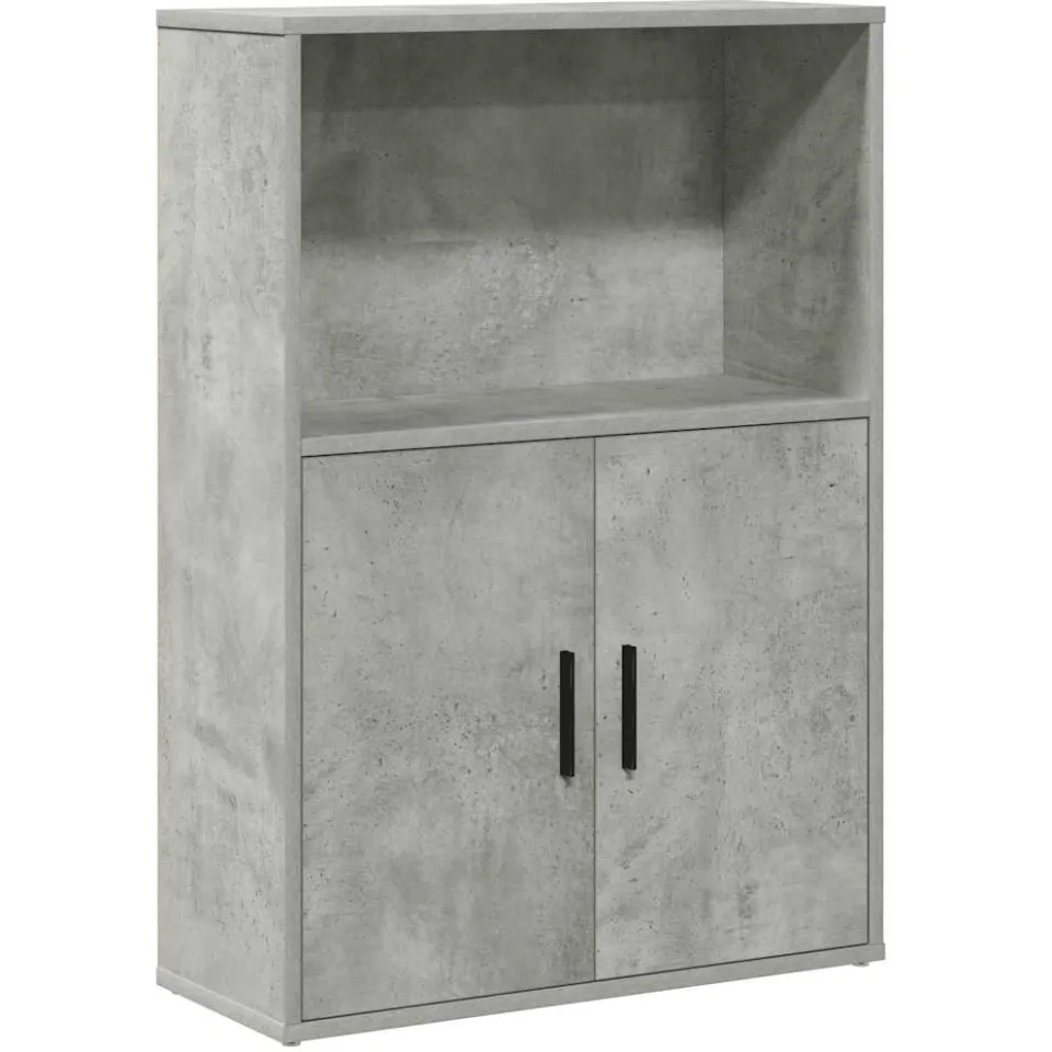 vidaXL Boekenkast 60x24x85 cm bewerkt hout betongrijs grijs, foto 3