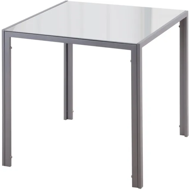 ZYLARO Eettafel - Keukentafel - Glazen Tafel - Vierkante Tafel - Glazen Blad - Compact Ontwerp - Grijs
