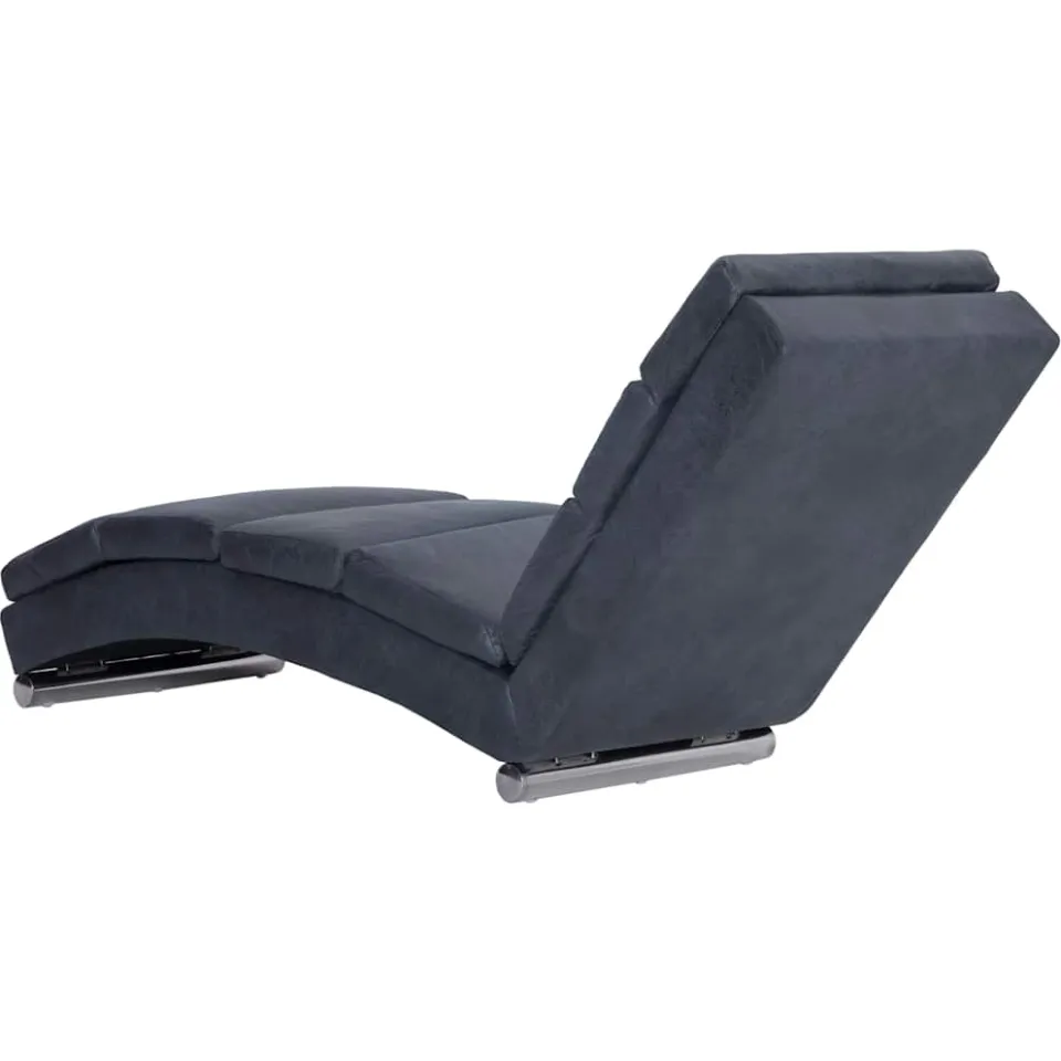vidaXL Chaise longue kunstsuède grijs, foto 4