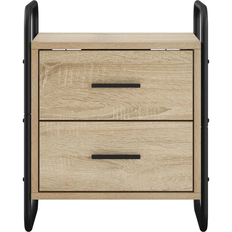 vidaXL Hangend nachtkastje Sonoma Eiken 40 x 30 x 50 cm Bewerkt hout, foto 4