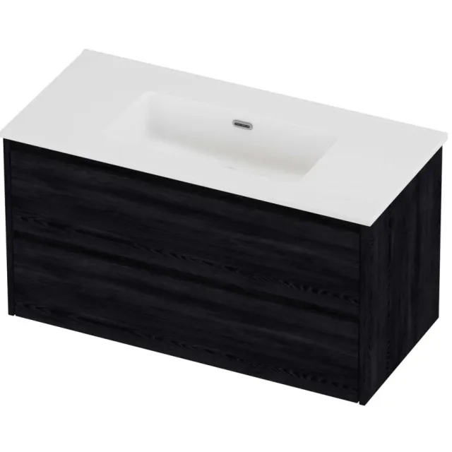 Proline Tribute Badmeubelset Porselein Elegant 100x46x54 cm Mat White Black Oak Eiken