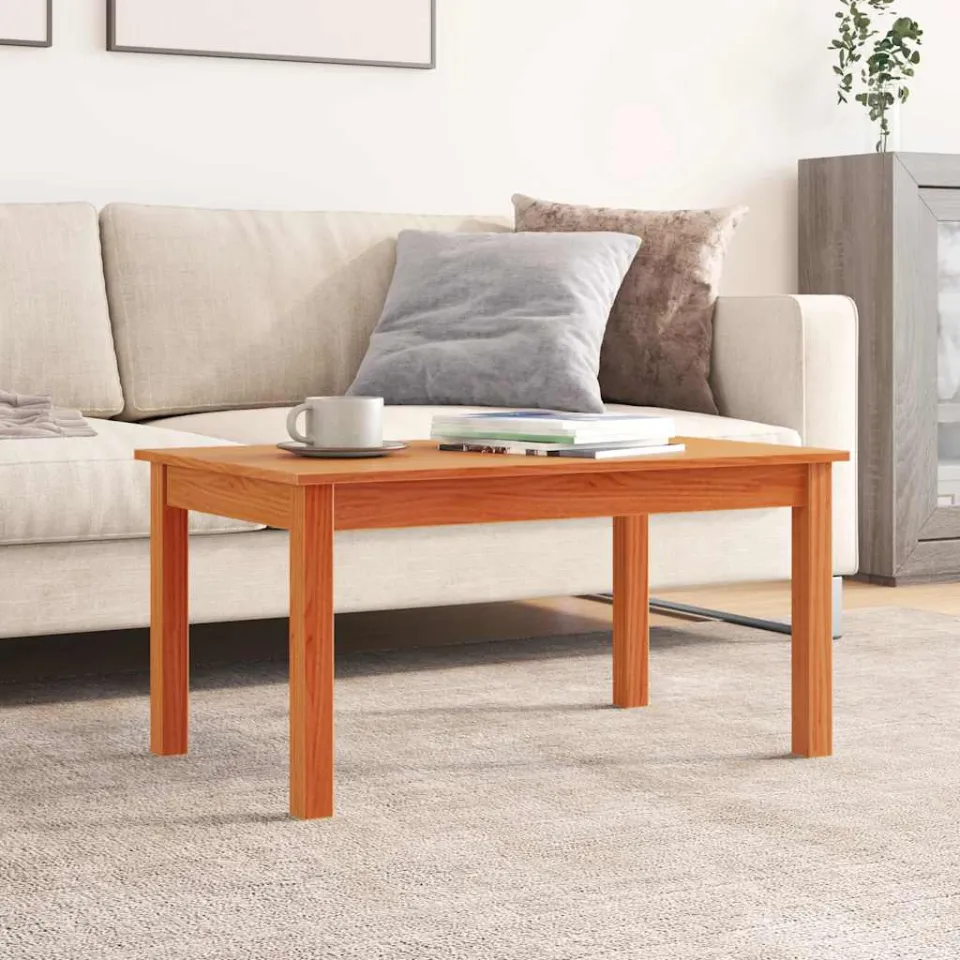 vidaXL Salontafel 80x50x40 cm massief grenenhout wasbruin bruin, foto 3